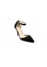 Women Unisex Low Kitten Heel Black patent