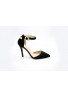 Women Unisex Low Kitten Heel Black patent