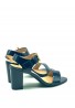 Women Low Block Heel Sandals Navy Pa