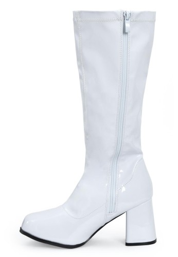 Ladies Womens Fancy Dress Party GO GO Boots 1960s & 1970s White