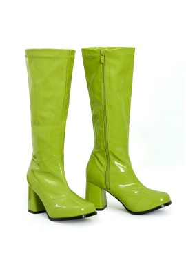 Ladies Women Fancy Dress Party GO GO Boots 1960s & 1970s Lime Green