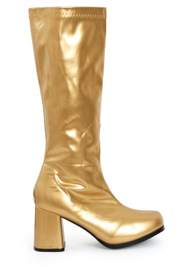 Ladies Women Fancy Dress Party GO GO Boots 1960s & 1970s gold