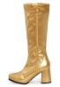 Ladies Women Fancy Dress Party GO GO Boots 1960s & 1970s gold