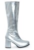 Ladies Women Fancy Dress Party GO GO Boots 1960s & 1970s Silver