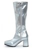 Ladies Women Fancy Dress Party GO GO Boots 1960s & 1970s Silver