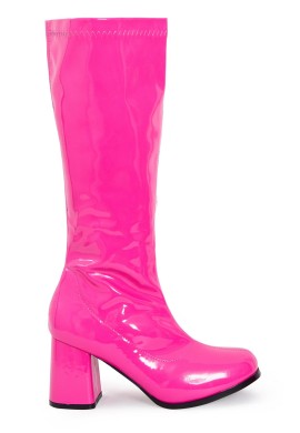Ladies Women Fancy Dress Party GO GO Boots 1960s & 1970s Hot pink