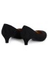 Women Unisex Low Kitten Heel Black suede