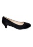 Women Unisex Low Kitten Heel Black suede