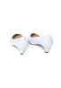 Women Unisex Low Kitten Heel White Patent