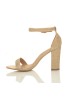 Ladies Block high Heel Ankle Strap peep Toe Strappy Sandals Gold