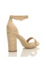 Ladies Block high Heel Ankle Strap peep Toe Strappy Sandals Gold