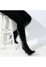 Women Pointed Toe Stiletto Heels Boots Thigh High Booties with Zipper