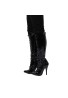 Women's Knee High Stiletto Boots Lace Up Long Shaft and Side Zipper Heeled Booties