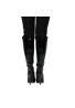 Women's Knee High Stiletto Boots Lace Up Long Shaft and Side Zipper Heeled Booties