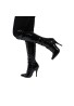 Women's Knee High Stiletto Boots Lace Up Long Shaft and Side Zipper Heeled Booties