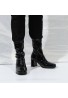 Women's Go Go Boots Mid Calf Block Heel Zipper Boot