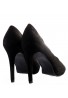 Women Drag Queen Cross Dresser HIGH Heel PEEP Toe Court Shoes- Black Suede