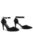 Womens Unisex Buckle Ankle Strap Stiletto Heel Shoes Black suede