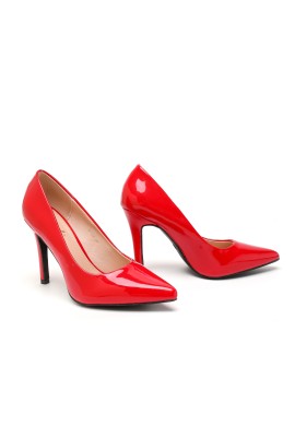 Ladies Womens Pointed Toe Shoes Red patent