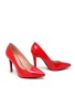 Ladies Womens Pointed Toe Shoes Red patent