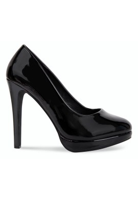 Womens Cross Dresser HIGH Heel Round Toe Court Shoes Black Patent