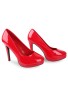 Womens Drag Queen Cross Dresser Round Toe Court Shoes Red Patent