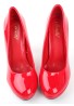 Womens Drag Queen Cross Dresser Round Toe Court Shoes Red Patent