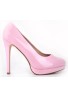 Womens Drag Queen Cross Dresser Round Toe Court Shoes Pink Patent