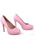 Womens Drag Queen Cross Dresser Round Toe Court Shoes Pink Patent