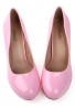 Womens Drag Queen Cross Dresser Round Toe Court Shoes Pink Patent