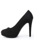 Womens Drag Queen Cross Dresser Round Toe Court Shoes Black Suede