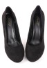 Womens Drag Queen Cross Dresser Round Toe Court Shoes Black Suede