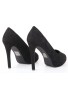 Womens Drag Queen Cross Dresser Round Toe Court Shoes Black Suede