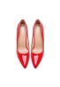 Womens Drag Queen Pointy Toe Court Shoes Red Patent