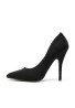 Womens Drag Queen Pointy Toe Court Shoes Black Suede