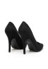 Womens Drag Queen Pointy Toe Court Shoes Black Suede