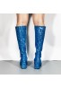 GOGO Boots 1960s & 1970s Retro Glitter Fancy Party Boots Blue