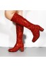 GOGO Boots 1960s & 1970s Retro Glitter Fancy Party Boots Red