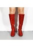 GOGO Boots 1960s & 1970s Retro Glitter Fancy Party Boots Red