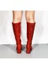 GOGO Boots 1960s & 1970s Retro Glitter Fancy Party Boots Red