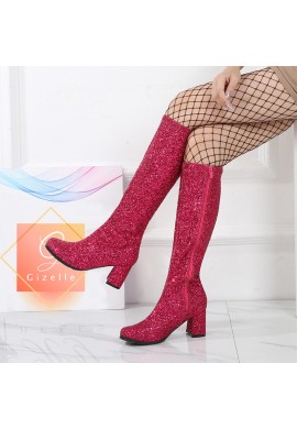 Pink gogo boots womens best sale