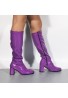 Ladies Women Fancy Dress Party GO GO Boots 1960s & 1970s Purple Patent