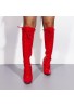 Women's Knee High Stiletto heel Lace Up  and Side Zipper Boots