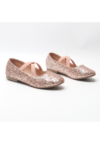 Girl's Mary Jane Ballerina Flat Shoes- Pink Glitter