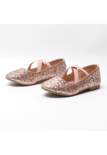 Girl's Mary Jane Ballerina Flat Shoes- Pink Glitter