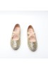 Girl's Mary Jane Ballerina Flat Shoes- Gold Glitter