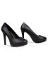 Womens Drag Queen Cross Dresser Round Toe Court Shoes Black Matte