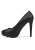 Womens Drag Queen Cross Dresser Round Toe Court Shoes Black Matte