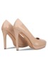 Womens Cross Dresser HIGH Heel Round Toe Court Shoes Nude Patent