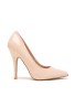 Womens Drag Queen Pointy Toe Court Shoes - Nude Patent